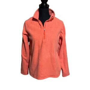 Eddie Bauer Women's Quarter Zip Fleece Pullover Coral Orange Size Medium